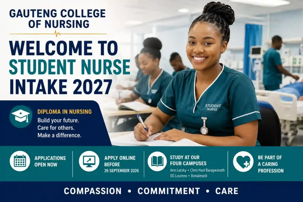 Gauteng College of Nursing Student Nurse Intake 2027