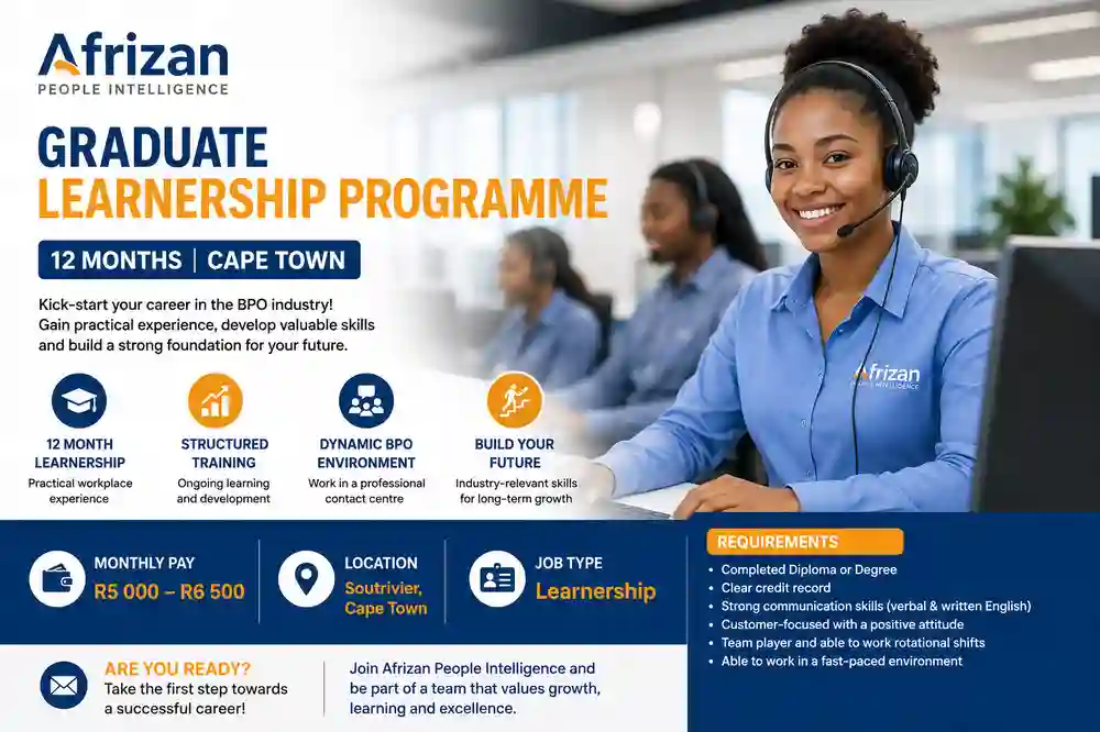 Afrizan People Intelligence Graduate Learnership Programme 2026 – 12-Month BPO Opportunity