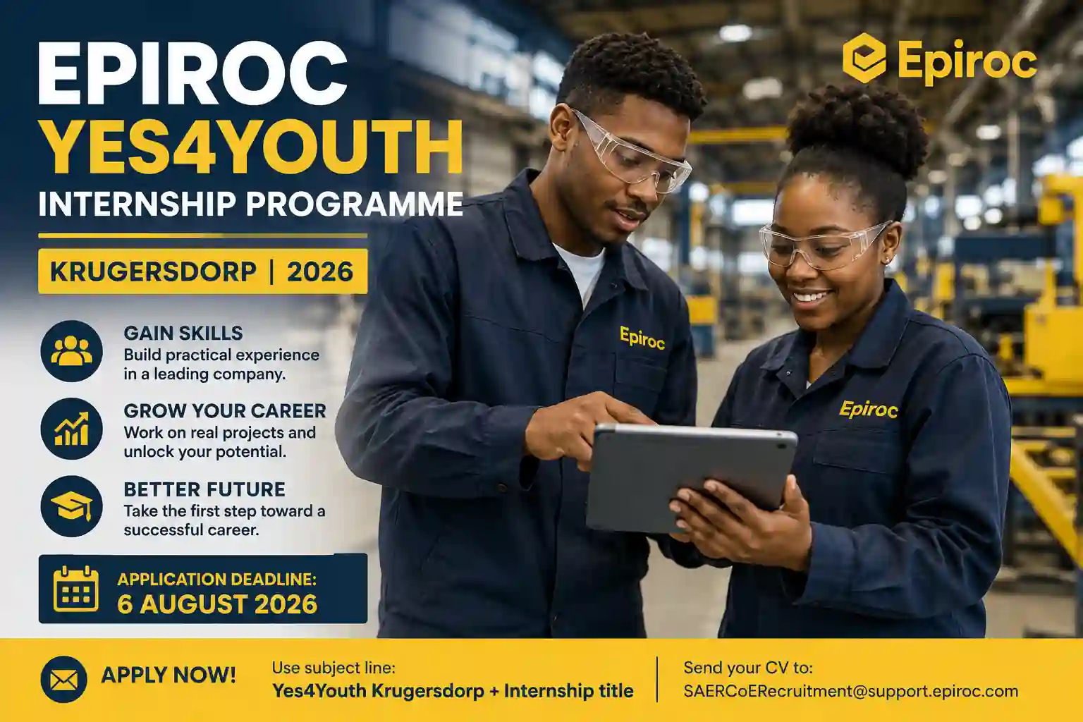 Epiroc Yes4Youth Internship Programme 2026